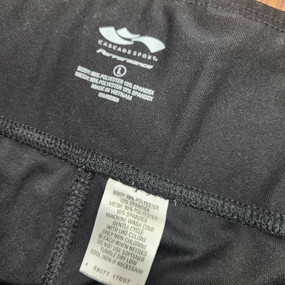 Cascade Performance Leggings Womens Size L Large Black Crop Activewear Athletic - Picture 2 of 3